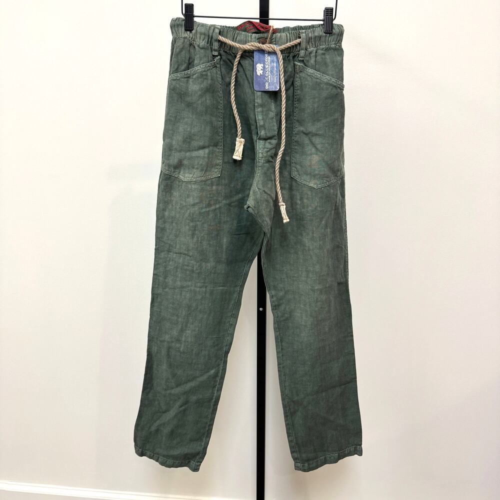 Dr. Collector's P38 Japan 8 oz Linen Sunfaded Army Green Pants Small NEW Relaxed